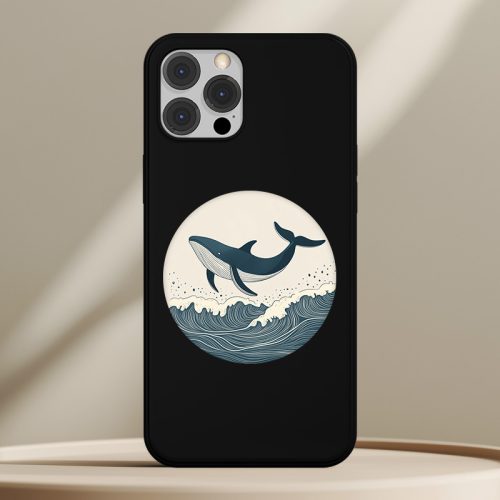 Bálnás telefontok fekete színben