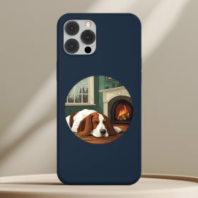 Basset houndos telefontok sötétkék színben