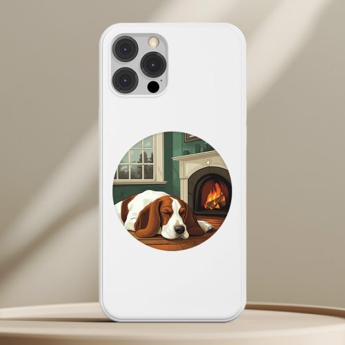 Basset houndos telefontok fehér színben