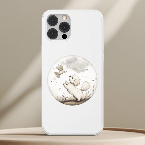 Bichon frisés telefontok fehér színben