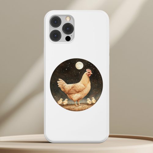 Csirkés telefontok fehér színben