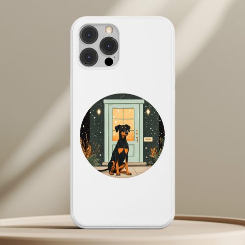 Dobermannos telefontok fehér színben