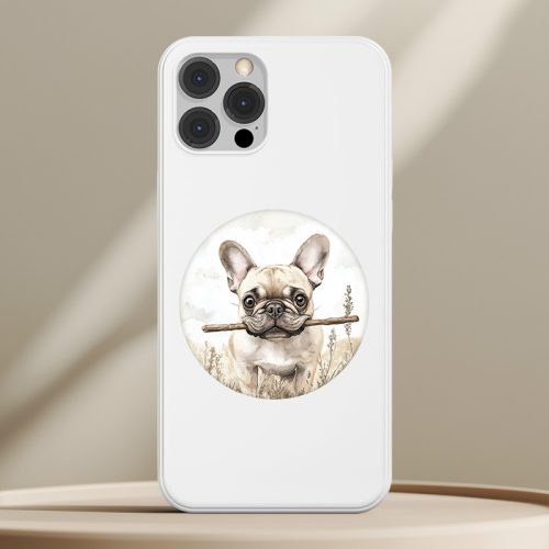 Francia bulldogos telefontok fehér színben