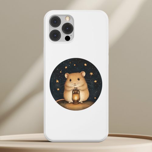 Hörcsögös telefontok fehér színben