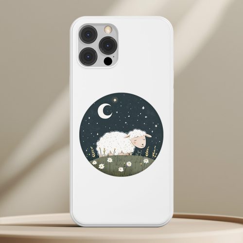 Bárányos telefontok fehér színben