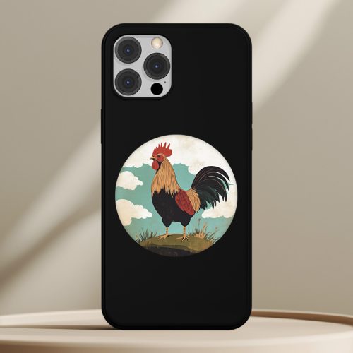 Kakasos telefontok fekete színben