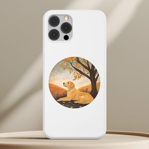 Sárga labradoros telefontok fehér színben