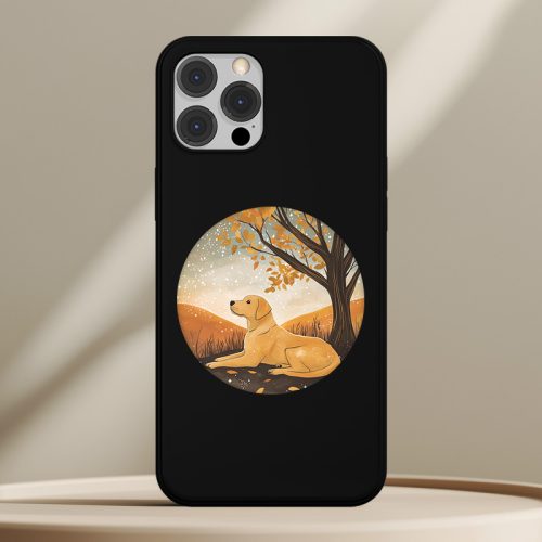 Sárga labradoros telefontok fekete színben