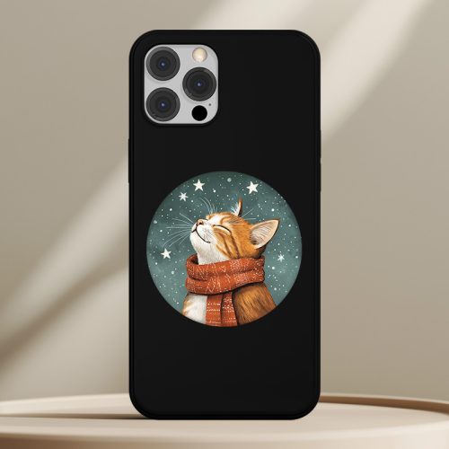 Cicás telefontok fekete színben