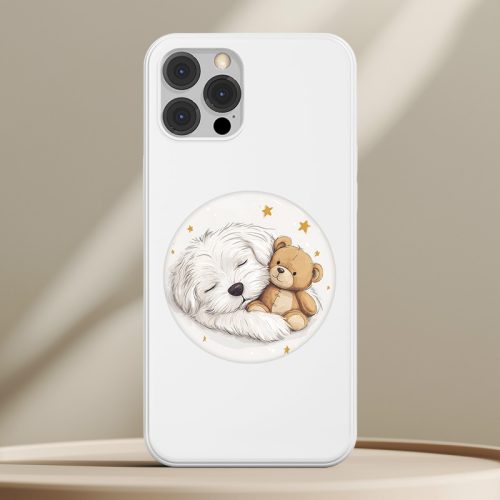 Máltai selyemkutyás telefontok fehér színben