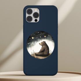 Medvés telefontok sötétkék színben