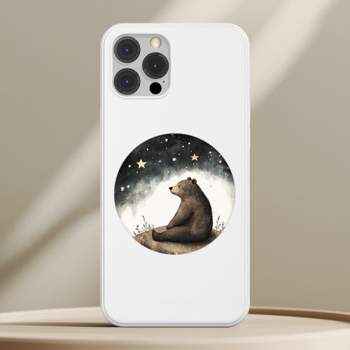 Medvés telefontok fehér színben