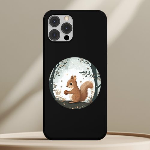 Mókusos telefontok fekete színben