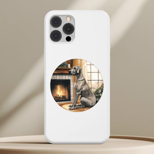 Német dogos telefontok fehér színben