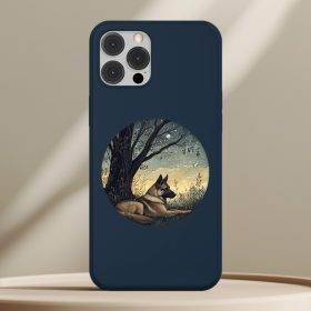 Németjuhászos telefontok sötétkék színben