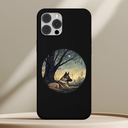 Németjuhászos telefontok fekete színben