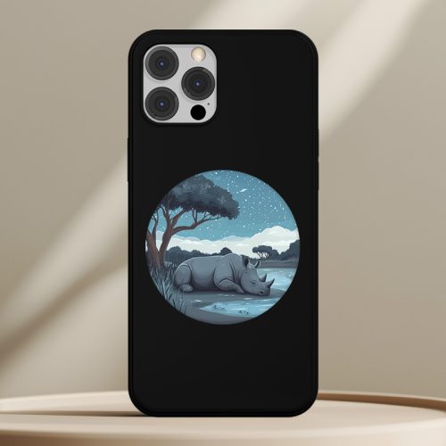 Orrszarvús telefontok fekete színben