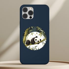Pandás telefontok sötétkék színben