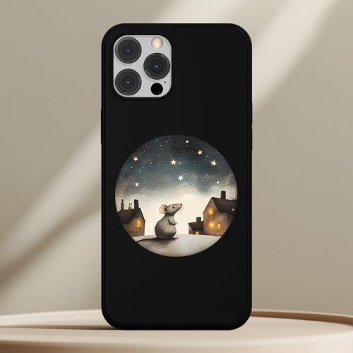 Patkányos telefontok fekete színben