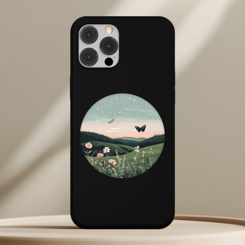 Pillangós telefontok fekete színben