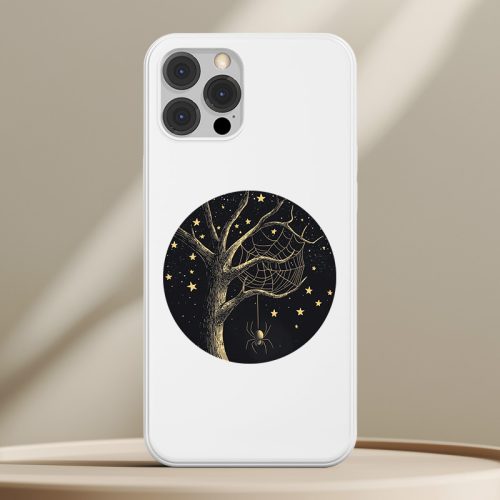 Pókos telefontok fehér színben