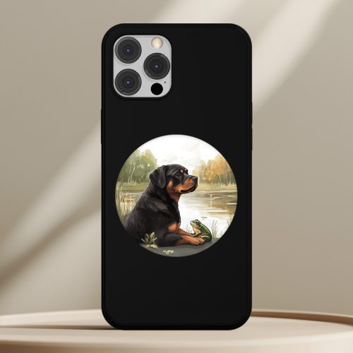 Rottweileres telefontok fekete színben