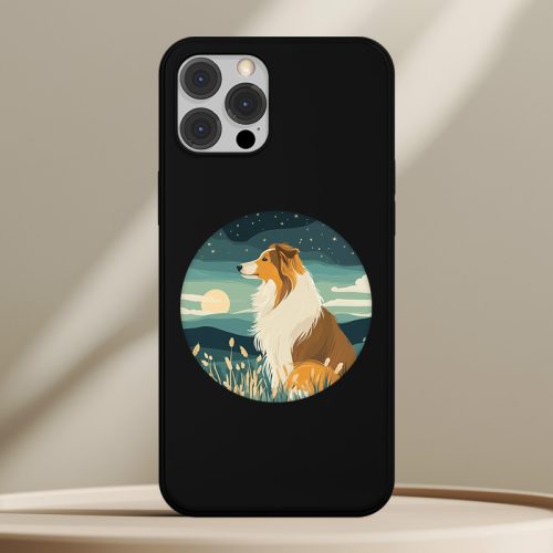 Skót juhászos telefontok fekete színben