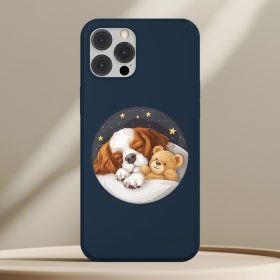 Cavalier King Charles spánieles telefontok sötétkék színben