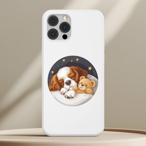 Cavalier King Charles spánieles telefontok fehér színben