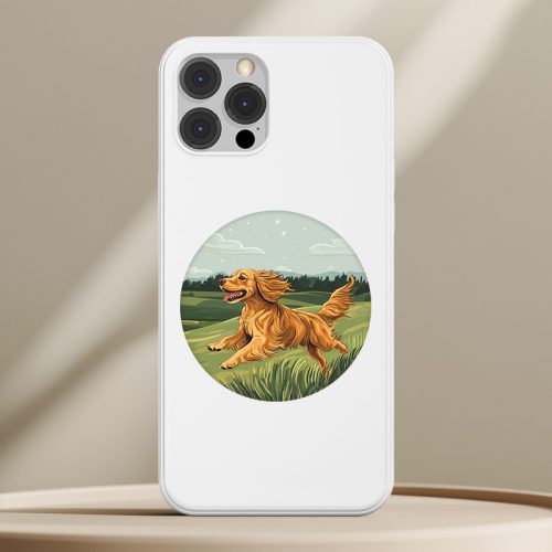 Cocker spánieles telefontok fehér színben