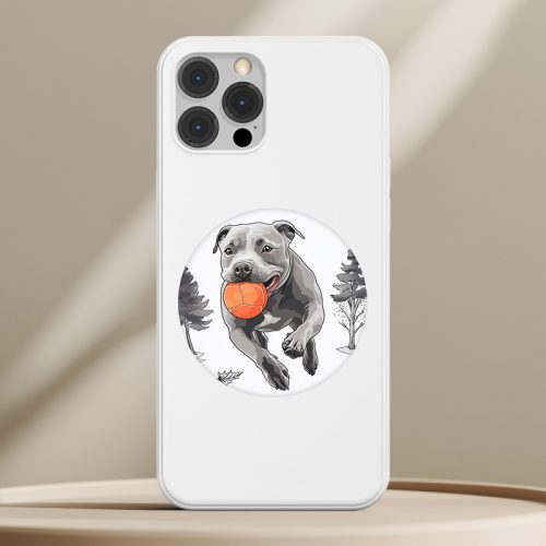 Staffordshire terrieres telefontok fehér színben