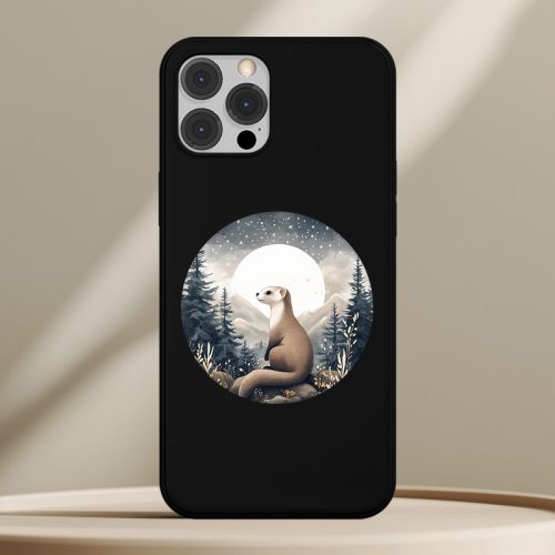 Vadászgörényes telefontok fekete színben