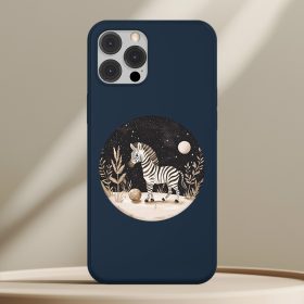 Zebrás telefontok sötétkék színben