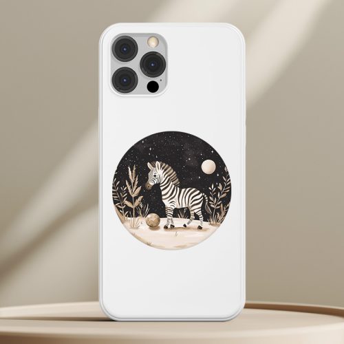 Zebrás telefontok fehér színben