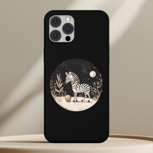 Zebrás telefontok fekete színben