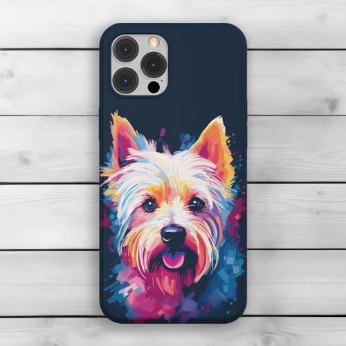 Westie-s telefontok sötétkék színben